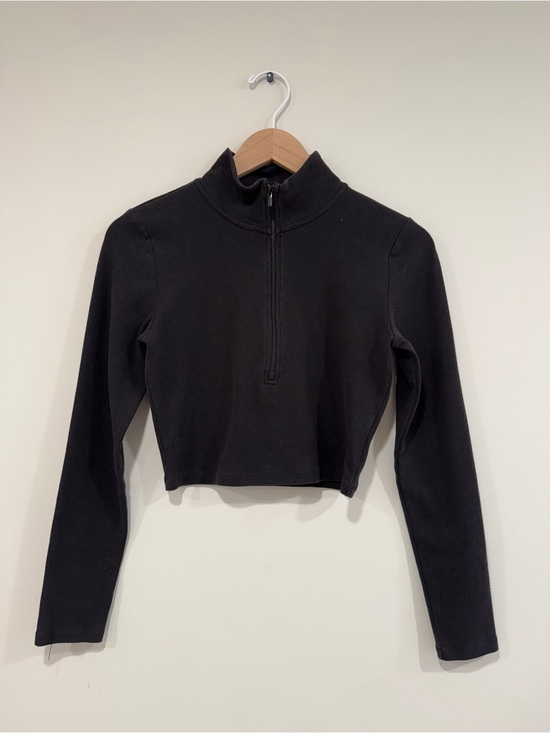 Aritzia Tops - Aritzia’s Sunday Best Black Half-Zip Long Sleeve Top